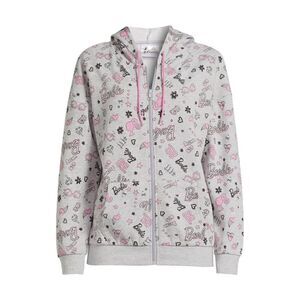 Plus 3xl /xxxl juniors Barbie novelty logo graffiti graphic  hooded sweatshirt